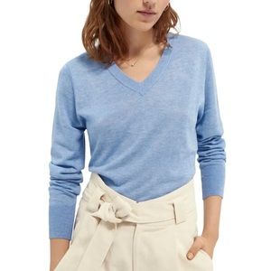 Scotch and Soda Blue V Neck Sweater